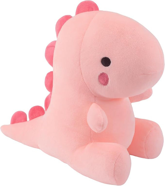 Plush Dinosaur Stuffed Animal, Cute Toys Anime Dinosaur Soft Throw Pillow Gift for Children Boys Girls Pink 14 inch