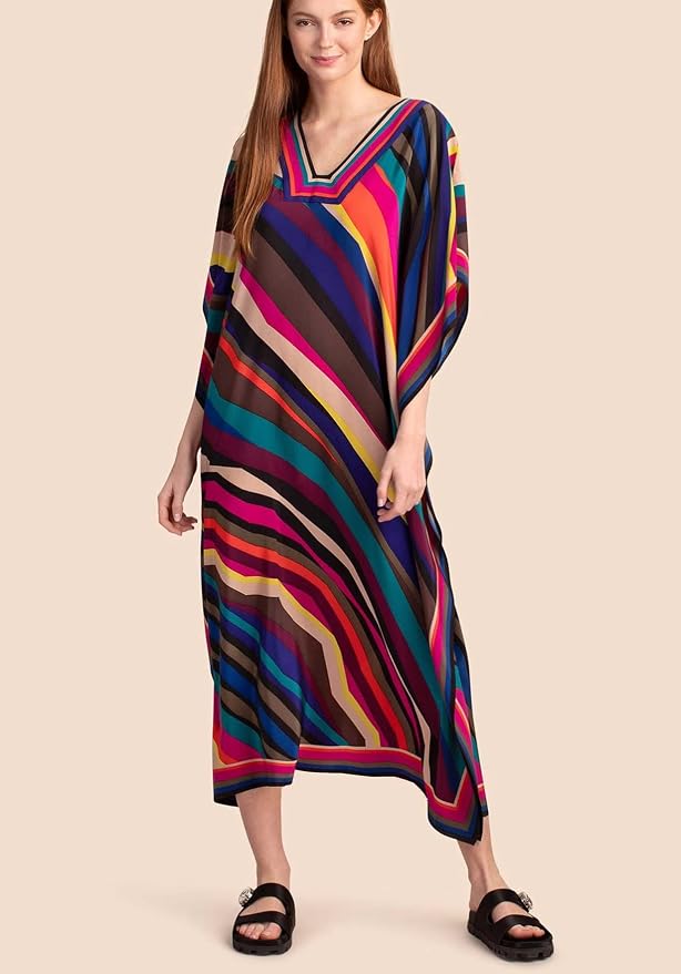 Venasha Womens Caftan Floral Print Kaftan Dress Short Sleeve Swimsuit Cover up Loungewear for Summer
