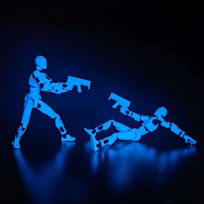 T13 8 inches Large Action Figure Glow in The Dark Blue (Assembly Completed) Dummy 13 Titan 13 Poseable Collectible Highly Detailed Sculpting & Accessories for Display and Play (Blue Orange)