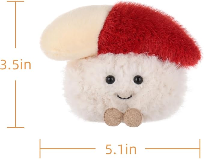Apricot Lamb Arctic Shellfish Sushi Stuffed Animals for Kids, Soft Cute Plush Toys for Baby Girl and Boy, 3.5 Inches