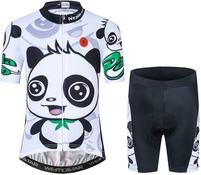 Cycling Jersey Kids,Short Sleeve Cartoon Road Mountain Bike Jersey Set/Top/Short for Girls Boys Breathable