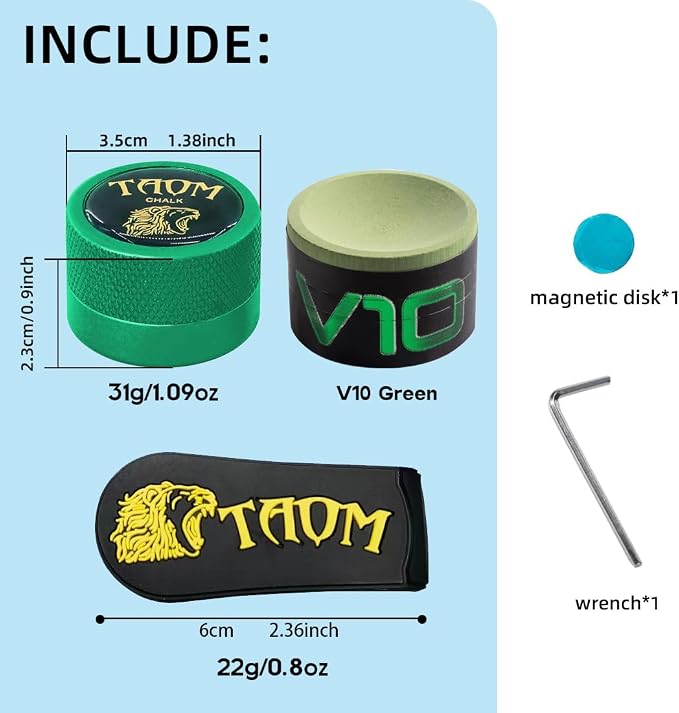 TAOM Pool Chalk Holder Round Shaped Practical Tool Billiards Accessories Magnetic Mini Chalk Tip Case Container Round Box Billiards