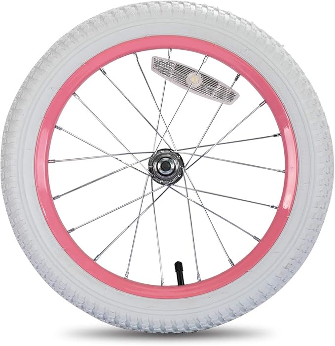 JOYSTAR 12 14 16 18 20 Inch Kids Bike Front Wheels Replacement Bicycle Wheels with 12-20 Inch Solid Air Rubber Tire & Inner Tube Don't Fit Huffy Bike Black & White