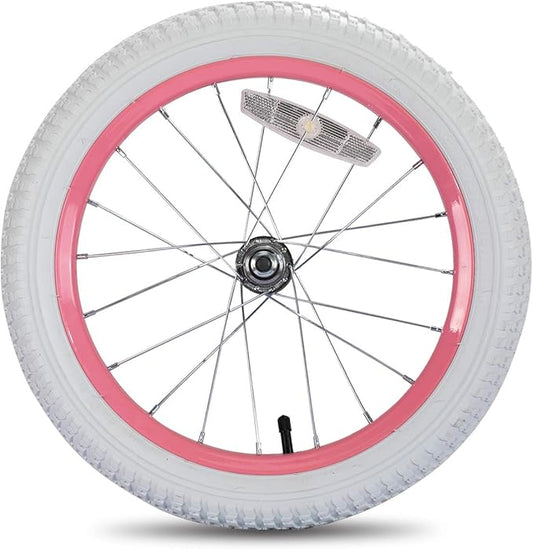 JOYSTAR 12 14 16 18 20 Inch Kids Bike Front Wheels Replacement Bicycle Wheels with 12-20 Inch Solid Air Rubber Tire & Inner Tube Don't Fit Huffy Bike Black & White