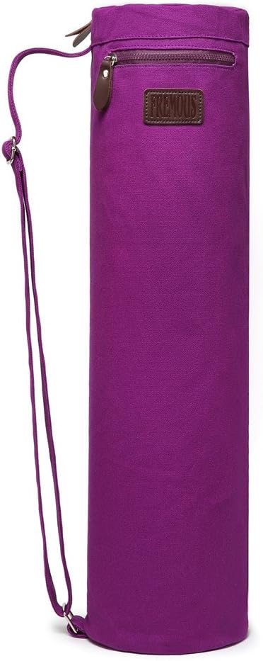 Yoga Mat Bag,Full-zip Exercise Yoga Mat Canvas Carry Bag for Women and Men - Double Storage Pocket,Easy Access Zipper, Adjustable Shoulder Strap and Handle,Fits Most Mat