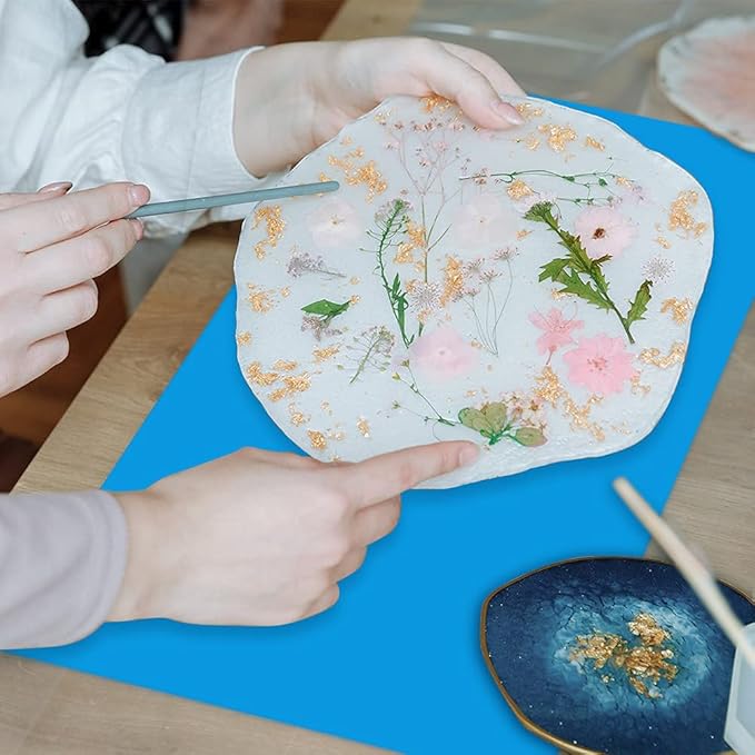 Silicone Mat, IKOCO 15.7"x 11.8" Silicone Craft Mat for Playdough A3 Large Nonstick Resin Molds Sheets for Epoxy Resin Jewelry Casting
