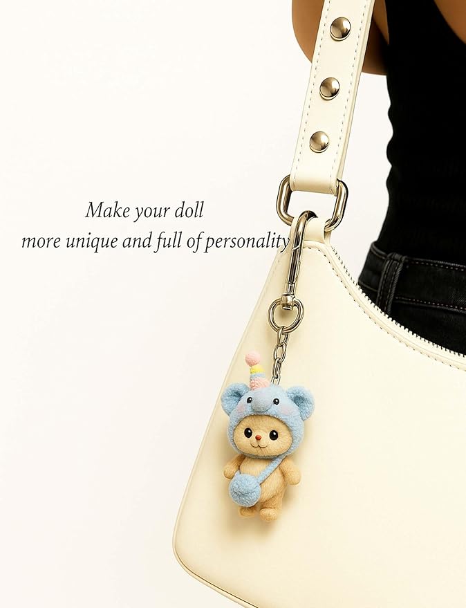 17cm Doll Clothes Outfit (No Doll), Stylish Cute Plush Doll Clothes with Designer Accessories, Clothes for 17cm Dolls, Blue Elephant Style