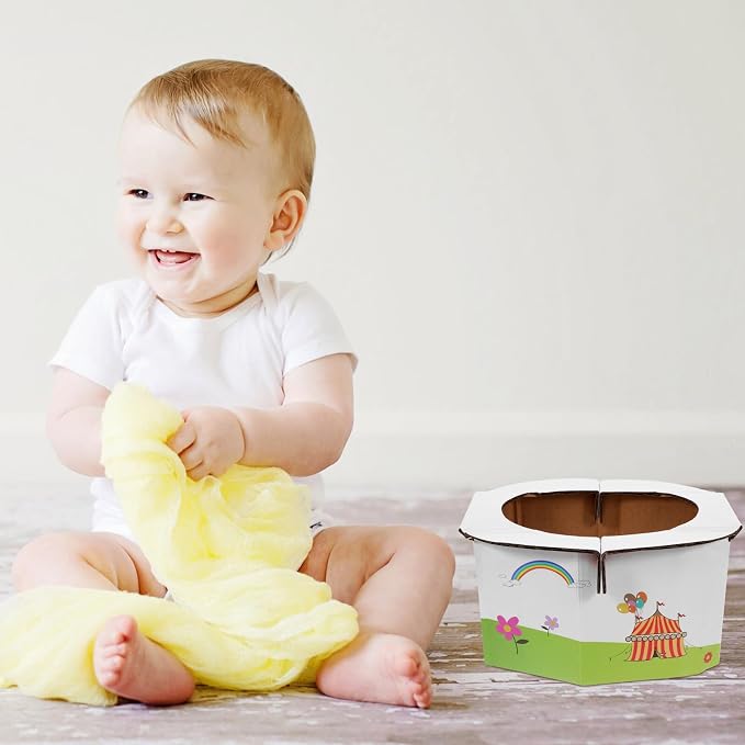 FRCOLOR Portable Foldable Paper Toilet with Travel Potty Seat for Boy Girl Compact Portable Toilet for Outdoor and Car Use Practical Foldable Closestool for Travel Potty Training