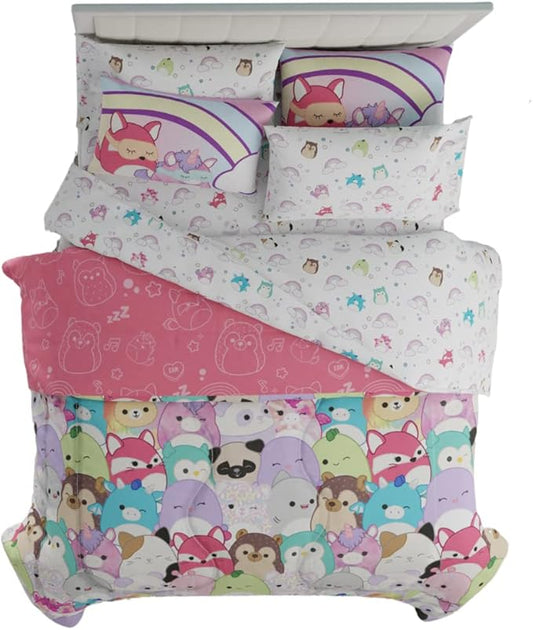 Franco Squishmallows Bedding Super Soft Comforter and Sheet Set with Sham, 7 Piece Queen Size