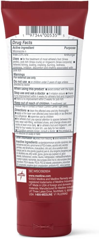 Medline Remedy Clinical Antifungal Cream, 4 FL OZ, 1 EA