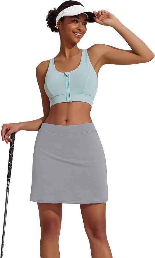 Ekouaer Women's Active Performance Skort Lightweight Skirt for Golf Tennis | Built-in Shorts, A Line, High Waisted, Tummy Control, Pickleball, Running, Workout, Sports, Skorts for Woman