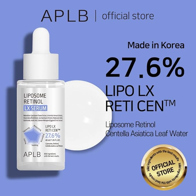 APLB Liposome Retinol LX Serum | LIPO LX RETI CEN™ 27.6% 1.35 FL.OZ/Korean Skincare, Efficient absorption, Elasticity Care, Wrinkle care, Revitalize for gentle and improve skin texture