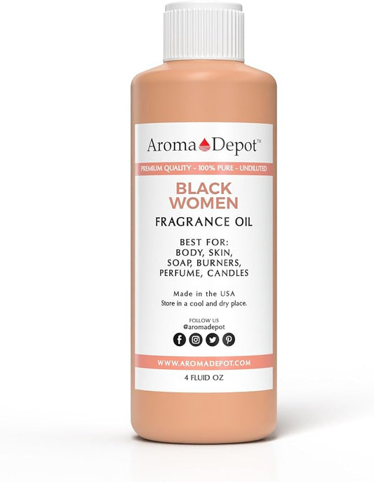 Black Women 4 oz. Fragrance Oil I Perfume I Skin Oil I Scented Oil I Add Aroma to your DIY Projects such as Candles, Bath Bombs, Body Butters, Creams and lotions. Few Drops in The Diffuser and burners