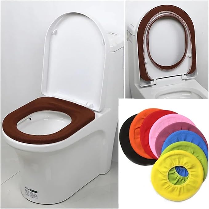 Toilet Seat Cover 3pcs Warm Soft Washable Toilet Seat Cover Mat for Home Decor Closestool Mat Seat Case Toilet Lid Cover(Coffee)