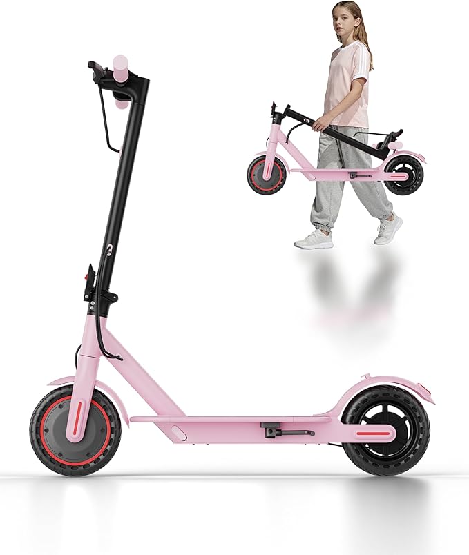 Maxshot Electric Scooter, 8.5" /10" /14" Tire, 16/19/22 Mph Top Speed, 12/16/21/27/28/49/50 Miles Long Range, Folding Escooter for Adults and Kids with Seat Bag, Dual Braking, Dual Suspension, App