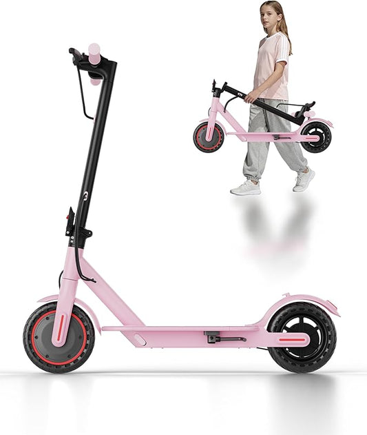 Maxshot Electric Scooter, 8.5" /10" /14" Tire, 16/19/22 Mph Top Speed, 12/16/21/27/28/49/50 Miles Long Range, Folding Escooter for Adults and Kids with Seat Bag, Dual Braking, Dual Suspension, App