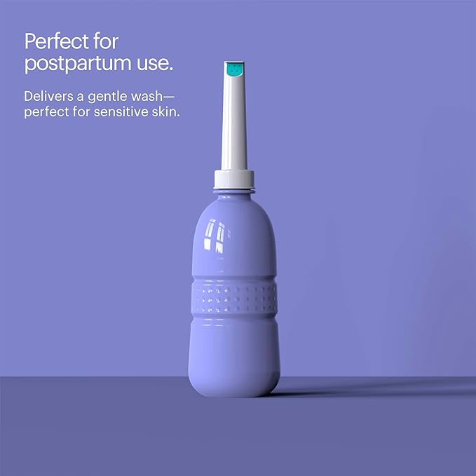 Brondell GoSpa Travel Bidet GS-70 – Portable Peri Bottle for Postpartum & Perineal Care, 400ml Handheld Bidet with Angled Nozzle, Collapsible Design, Nozzle Storage & Travel Bag, Amaranthine