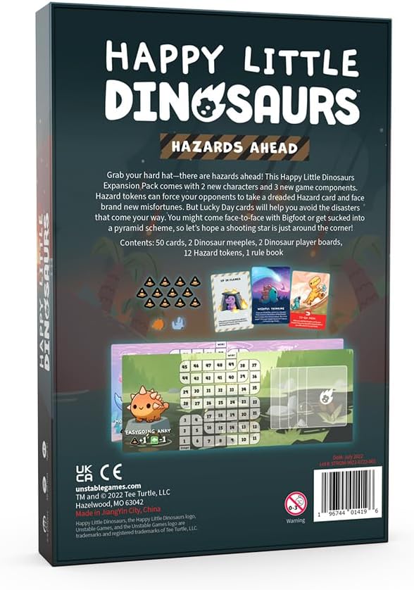Unstable Games - Happy Little Dinosaurs Hazards Ahead Expansion - Designed to be added to your Happy Little Dinosaurs Base Game - Perfect for Game Night!