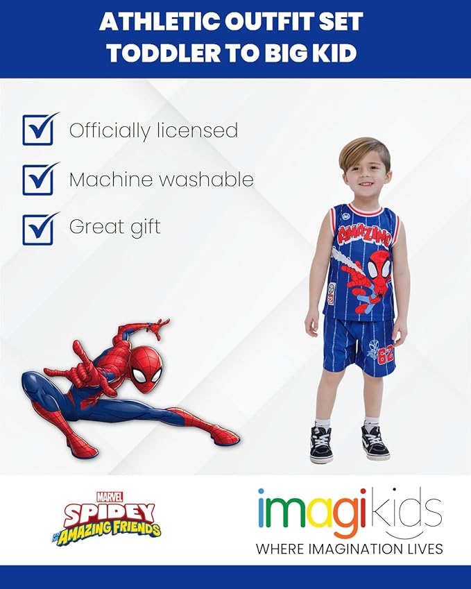Marvel Spider-Man Miles Morales Hulk Mesh Jersey Tank Top Shirt and Basketball Shorts Toddler to Big Kid Sizes (2T - 18-20)