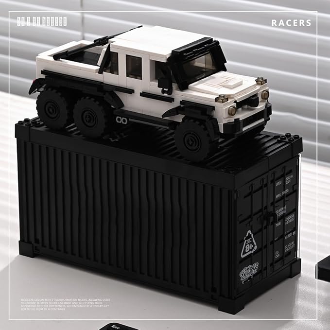 PB8811 1:32 G-630 Off-Road Vehicles Buliding Blocks Set, 581 Pieces MOC Racing Car Kit with Display Container, Clamping Blocks Car Gift for Adults