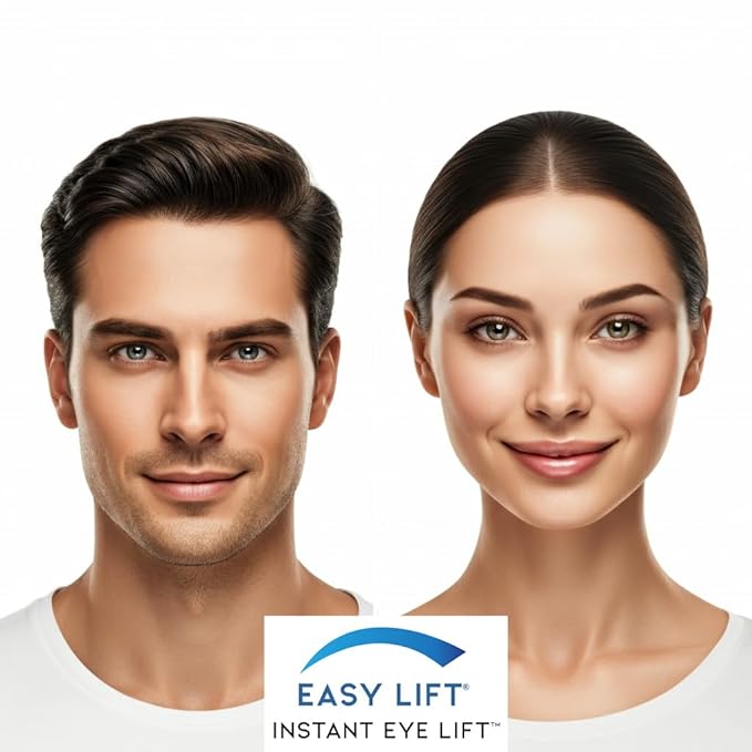EasyLift The Original 60 Second Eye Lift Strips | Instant Upper Eyelid Lift for Droopy Eyes | As Seen On TV | Hypoallergenic, Lab Tested & Safe for Daily Use | Made in USA (80 pcs + wax/gel)