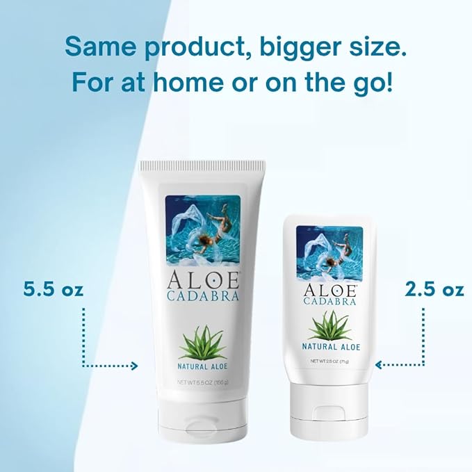 Aloe Cadabra Natural Water Based Personal Lubricant and Vaginal Moisturizer, NSF Certified Organic Aloe Lube for Men, Women and Couples, Non-Staining, pH Balanced (Unscented 2.5 Ounces, 2 Pack)