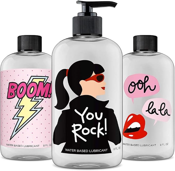 Personal Lubricant. Lulu Lube Natural Water-Based Lubes for Men and Women. (3 x 8oz)