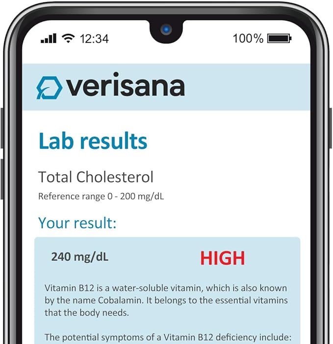 Men’s Health Test – Comprehensive Home Testing Kit – 10 Important Health Markers – CLIA Certified Lab Analysis – Verisana
