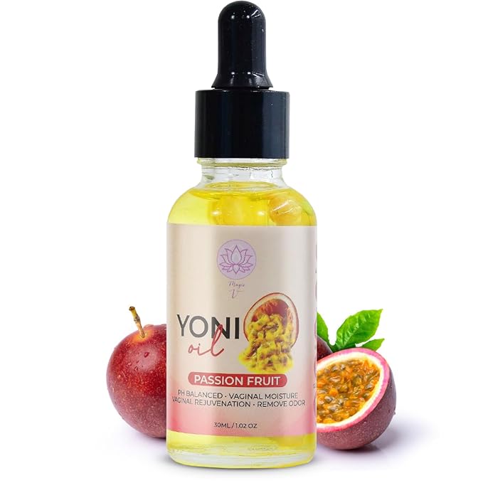Magic V Yoni Oil for Women – Organic Feminine Care Vaginal Moisturizer, pH Balance & Odor Control, Soothes Ingrown Hair & Razor Bumps – Passion Fruit Scent