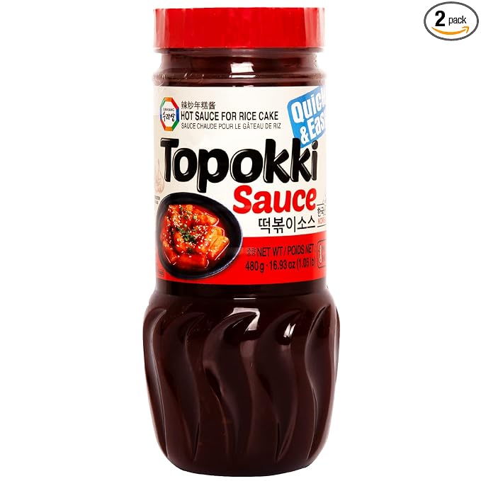 Surasang Tteokbokki Sauce for Mild Spicy Rice Cake Stir Fry | Korean Rice Cake Sauce, 16.93 Ounce, Pack of 2