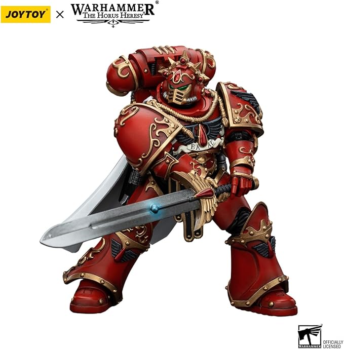 JOYTOY Warhammer The Horus Heresy Blood Angels Legion Praetor with Paragon Blade 1:18 Scale Action Figure Mecha Joy Toy Collection Model 4.9in