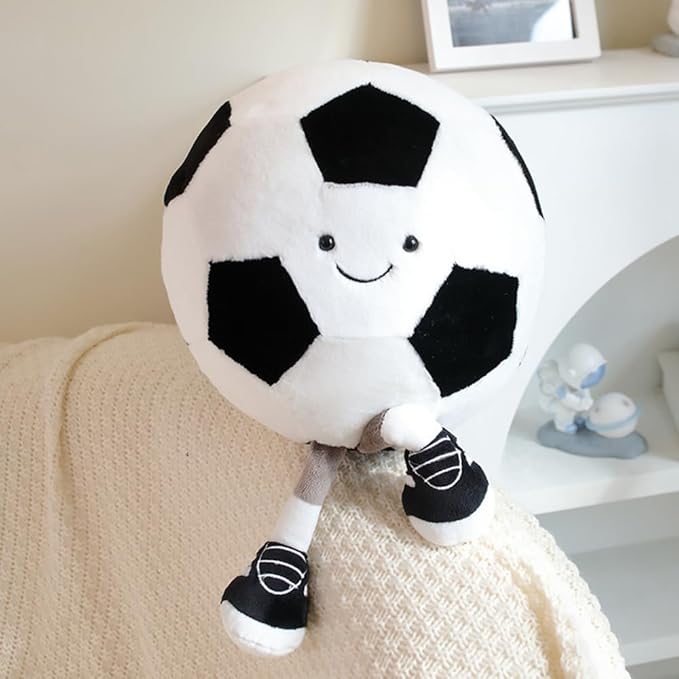 13.7inch Football Plush Toys,Rugby Stuffed Sports Balls Toy,with feet Creative Soccer Doll,Cute Fun Soft Plush Ball,Plush Stuffed Spherical Soft Toys Sports Throw Pillow Cushion Kids Gift (Football)