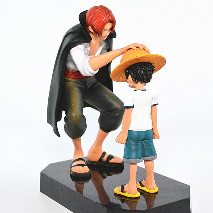 ZKTSRY Anime One Piece Shanks Touching Luffy Figures Anime Action FigureFigures Model, Cake Topper Birthday Cake Decoration Theme Doll Figure