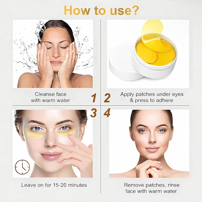 Aloe Vera Under Eye Mask - 60 Pairs Hyrating Dark Circle & Puffy Eye Treatment (Lemon)