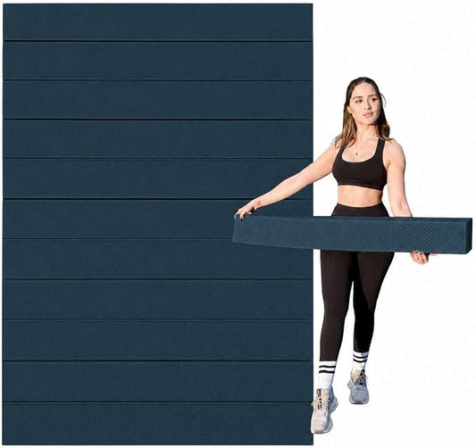 Foldable Large Yoga Mat, Extra Space 72"L x 48"W (183 x 122 cm), 6mm & 8mm Thick, Workout Mat for Home Gym and Travel - Anti-Slip Folding Exercise Mat for Yoga & Pilates