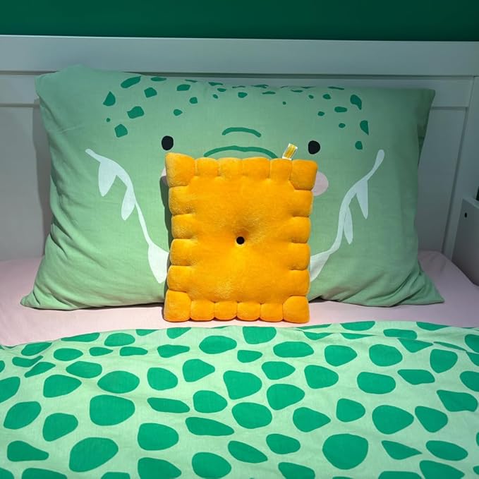 Cheese Cracker Plush Pillow – 10" Soft & Huggable Stuffed Food Plush Toy – Cute Snack-Inspired Cuddly Gift for Kids & Adults