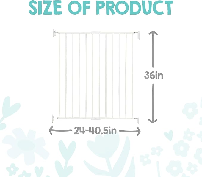 Regalo 2-in-1 Extra Tall Easy Swing Stairway and Hallway Walk Through Baby Gate, White, 24" - 40.5" Wide