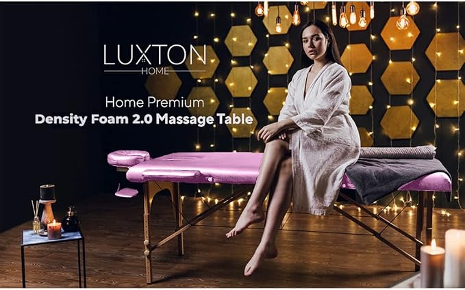 Premium Foam Massage Table Portable Foldable Massage Bed Height Adjustable, 72 Inches Long 27 Inches Wide Home Salon Spa Bed Tattoo Table with Accessories & Carrying Case, Easy Set Up