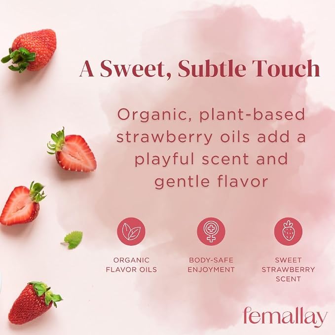 Femallay Organic Vitamin E Vaginal Melts – Feminine Moisture, Comfort & Hydration – Strawberry Kiss, 1-Pack