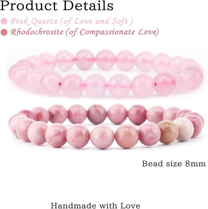 NCB 2.3-Piece 4mm Natural Crystal Gemstone Stretch Bracelets – Handmade Reiki Energy Healing Jewelry for Meditation,Yoga, Unisex