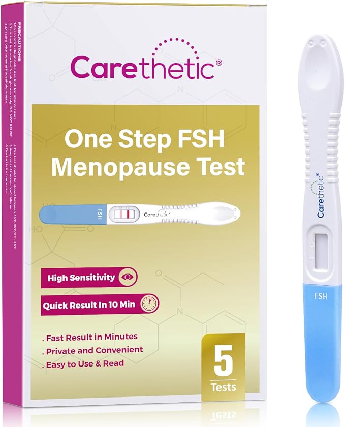 [5 Pack] Carethetic FSH Menopause Test Kit - Midstream At-Home Menopause Test, High-Sensitivity FSH Detection for Perimenopause & Fertility Monitoring