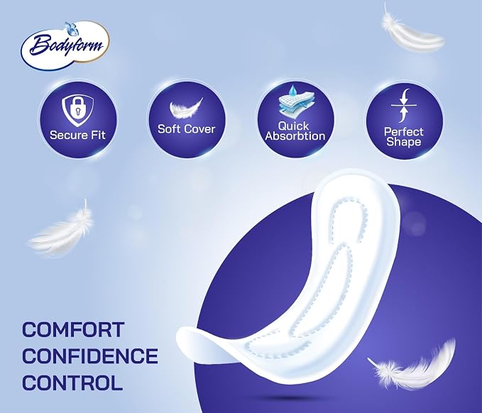 Bodyform Regular Maxi Feminine Pads (Individually Wrapped) Bulk Packaging - 288 Pads with Adhesive Strip (Ideal for Homeless Shelters, Hospitals, Refugee Camps & Institution Donations) #BF288