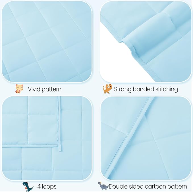 Weighted Blanket - 5 lbs Lightblue Heavy Blanket - Small Size Breathable Lap Blanket(36"x48", 5 lbs)