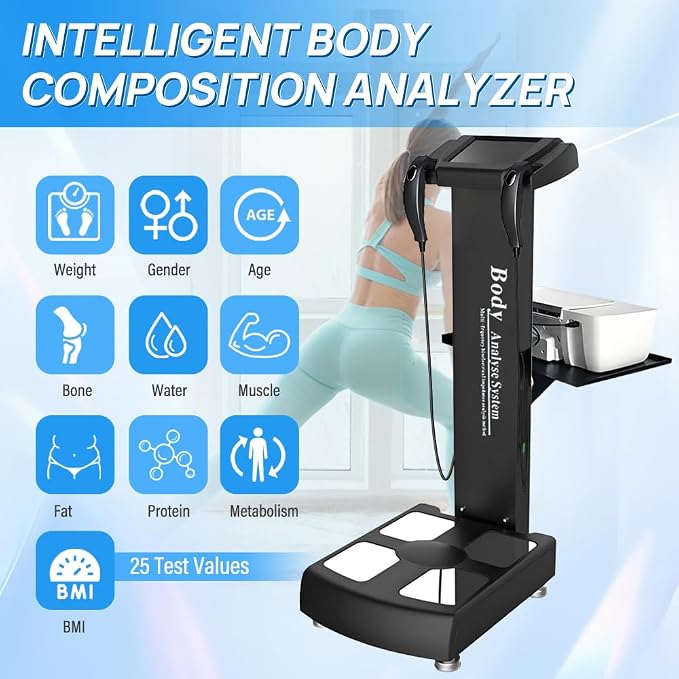 HNZXIB Body Fat Analyzer, Body Composition Analysis Scale with Printer, Human Body Fat Detection Instrument Body Fat Analyzer for Muscle Mass, Visceral Fat, 20+ Metrics for Home Gym Use
