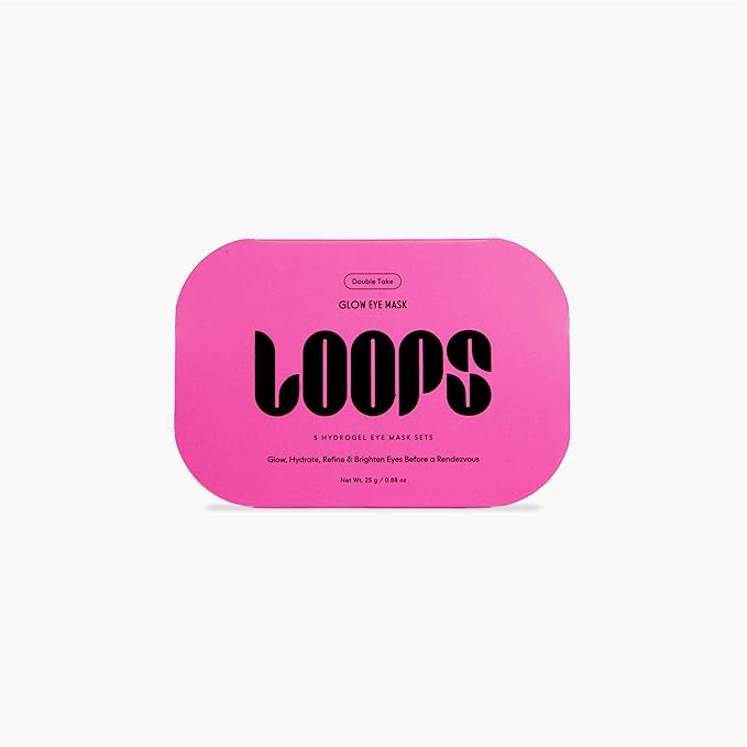 LOOPS DOUBLE TAKE - Glow Hydrogel Eye Masks - Calms and Soothes Skin - Refine Pores and Smooth for a Flawless Face - Hydrating Skin Under Eye Mask Leaves You Refreshed and Loumonus, 5pc