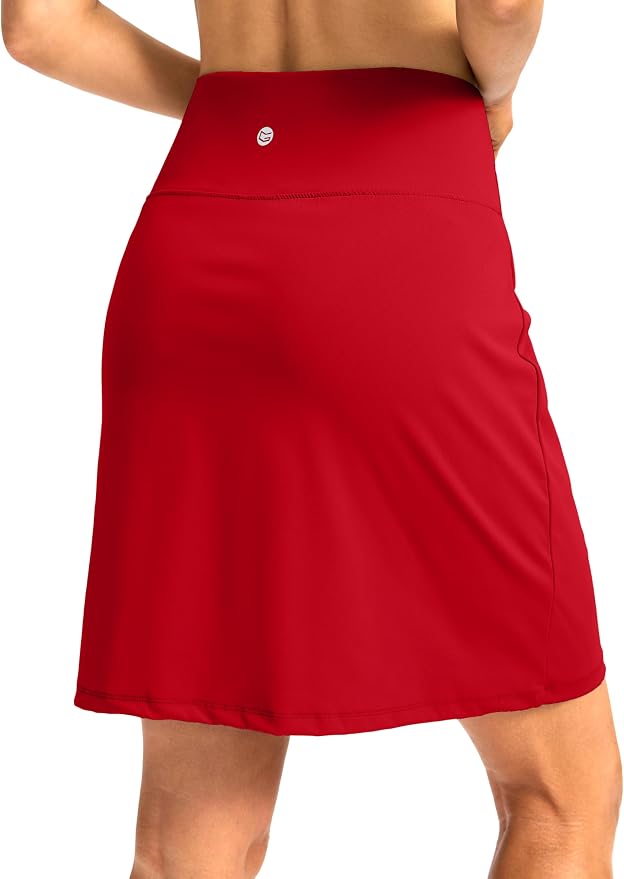 G Gradual 19" Skorts for Woman with Pockets High Waist Golf Skirt | Lightweight, Stretchy, Breathable, Tummy Control, Built-in Shorts, Athletic, Tennis, Pickleball, Casual Summer