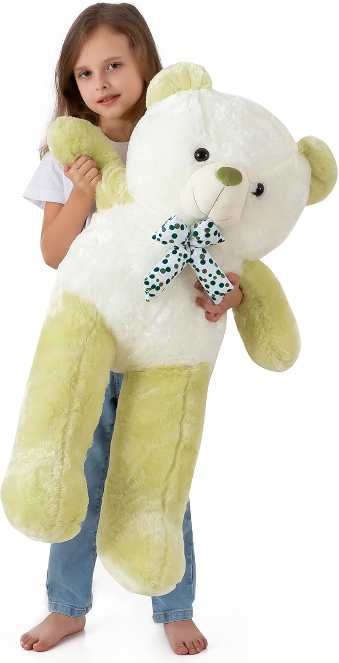 Giant Teddy Bear Green Stuffed Animal Big Teddy Bear 3 Feet Stuffed Animals for Kids Huge Stuffed Animals Big Plushies for Girls Stuffed Bear Plush Toys for Halloween Christmas 36 Inch