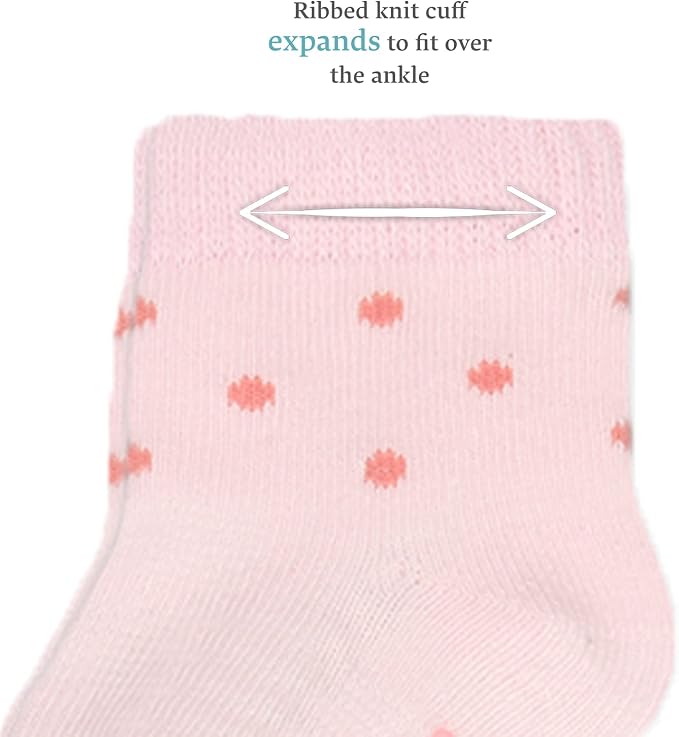 Fruit of the Loom Baby & Toddler Grow & Fit Flex Zones Cotton Stretch Socks - Unisex, Girls, Boys