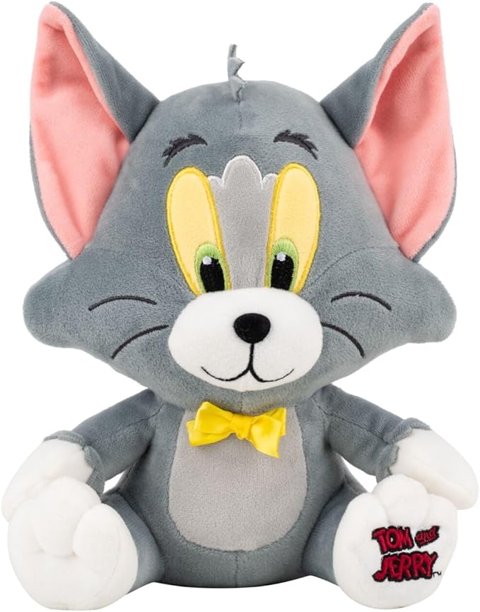 Jazwares Warner Bros. Discovery Tom and Jerry, 8-Inch Tom Plush - Super-Soft and Huggable Plush Toy - Official Licensed Plush - for All Ages