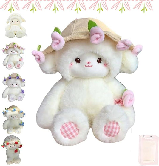 Baby Sheep Bouquet Rose Bouquet Plush Toy, Baby Sheep Bouquet Plush - 2-in-1 Convertible Gift with Detachable Floral Hood, Perfect for Valentine's Day & Birthdays